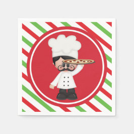 Servilleta De Papel Pizzas de cocinero italiano divertidas y servidas 