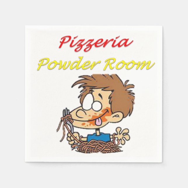 Servilleta De Papel Pizzeria Powder Room Paper Napkins (Anverso)