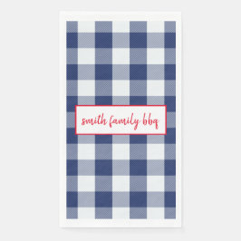 Servilleta De Papel Placa de búfalo azul y blanco personalizada