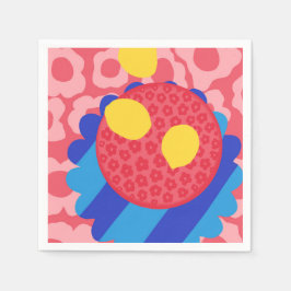 Servilleta De Papel Placa de flores de limón