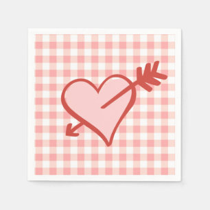 Servilleta De Papel Placa de papel de flecha y corazón de San Valentín