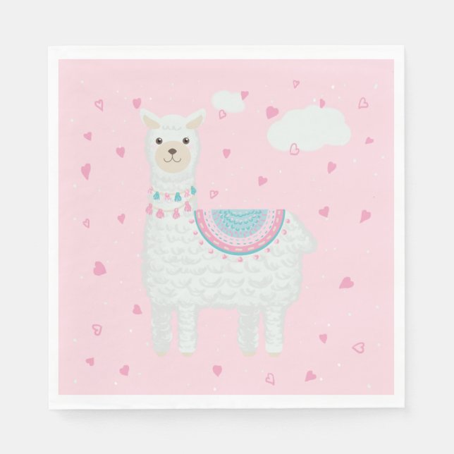 Servilleta De Papel Placa de papel de Llama Rosa y Turquesa (Anverso)