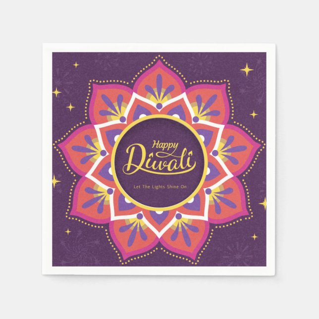 Servilleta De Papel Placa de papel feliz Diwali (Anverso)