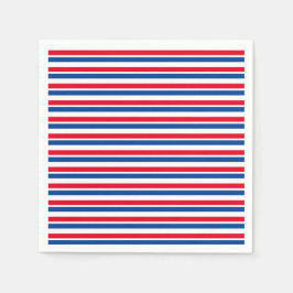 Servilleta De Papel Placa de papel rayado rojo, blanco y azul
