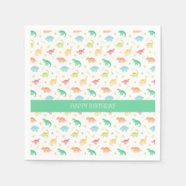 Servilleta De Papel Placa personalizada de papel de dinosaurios - Azul