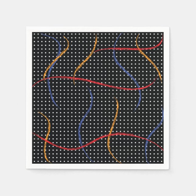 Servilleta De Papel Placa y puntos de pintura retro (Anverso)