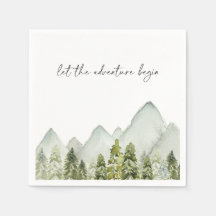 Placas de papel de árboles de acuarela