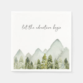 Servilleta De Papel Placas de papel de árboles de acuarela