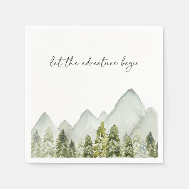 Servilleta De Papel Placas de papel de árboles de acuarela (Anverso)