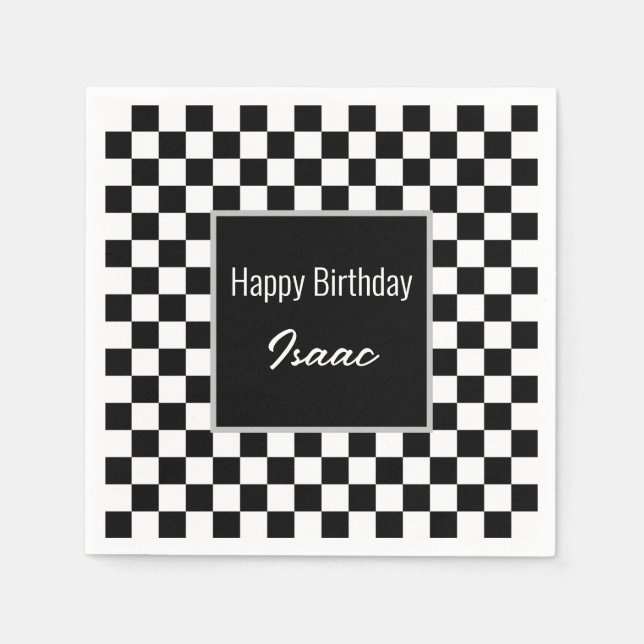 Servilleta De Papel Placas de papel de control negro personalizado (Anverso)