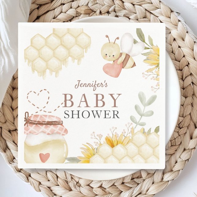 Servilleta De Papel Placas de papel para Baby Shower Bee (Subido por el creador)