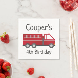 Servilleta De Papel Placas de papel para camiones de bomberos Cumpleañ