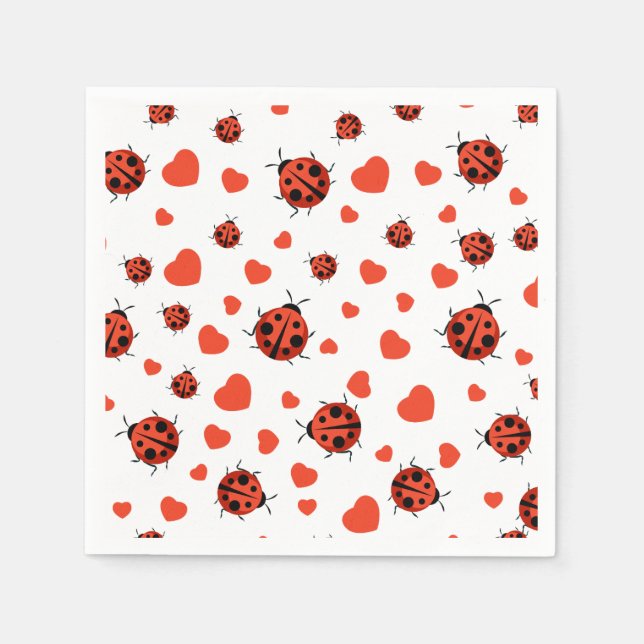 Servilleta De Papel Placas de papel Red Ladybug (Anverso)