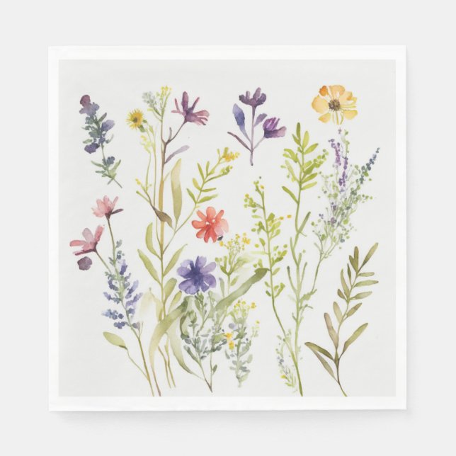 Servilleta De Papel Placas picnicas - Flores silvestres de Bonito (Anverso)