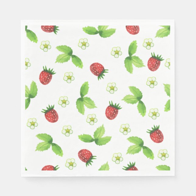 Servilleta De Papel Placas picnicas - Fresas (Anverso)