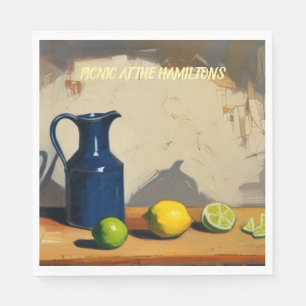 Servilleta De Papel Placas picnicas - Rústico Jug Italianate Lemons Li