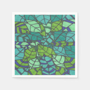 Servilleta De Papel Placas verdes de papel de hojas tropicales