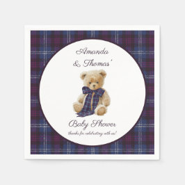 Servilleta De Papel Plaid Bear Themed Baby Shower 