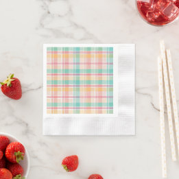 Servilleta De Papel Plaid de cuadros multicolor