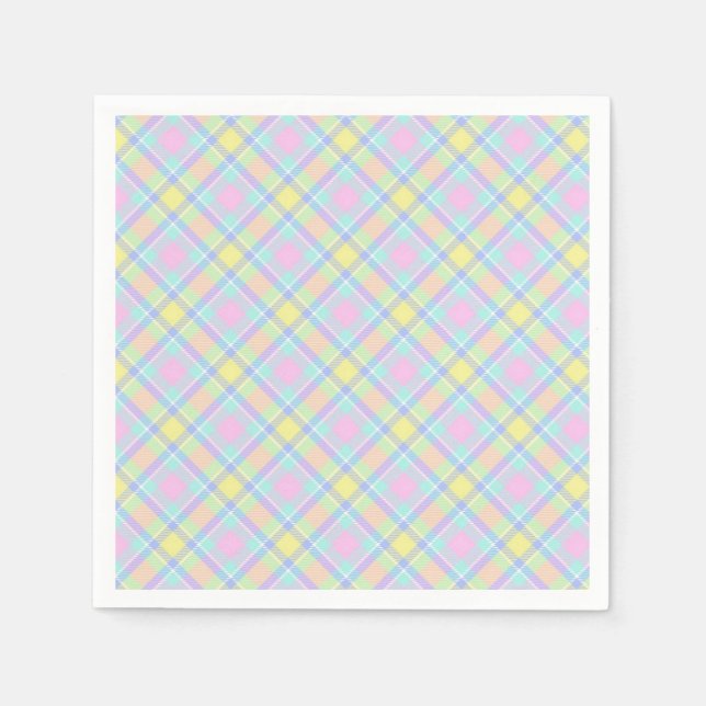 Servilleta De Papel Plaid pastel  (Anverso)