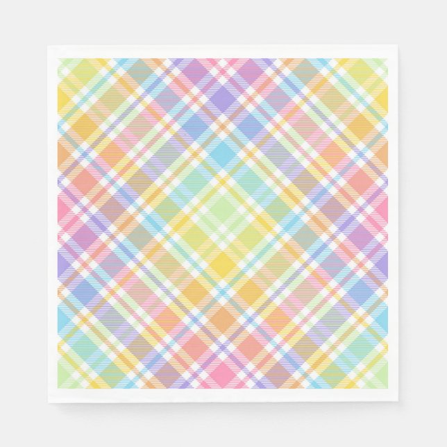 Servilleta De Papel Plaid Pastel (Anverso)