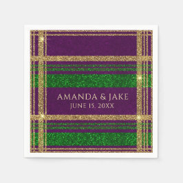 Servilleta De Papel Plaid personalizado de Mardi Gras
