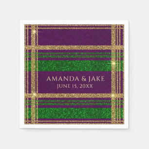 Servilleta De Papel Plaid personalizado de Mardi Gras