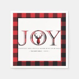 Servilleta De Papel Plaid Personalized Navidades Joy