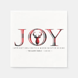 Servilleta De Papel Plaid Personalized Navidades Joy