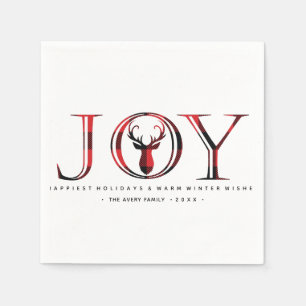 Servilleta De Papel Plaid Personalized Navidades Joy