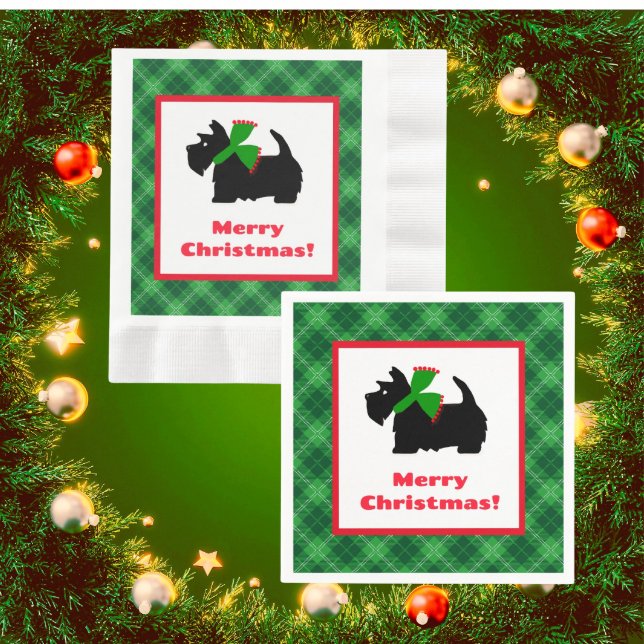 Servilleta De Papel Plaid Scotty Dog Merry Christmas Gift Ideas (Paper napkins are handy at Christmas!)