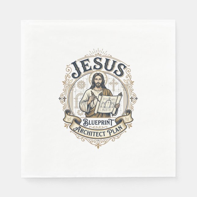 Servilleta De Papel Plan Arquitecto Jesus Blueprint Plan Arquitecto Je (Anverso)