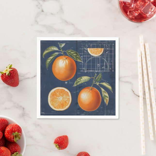 Servilleta De Papel Planos de Frutas Naranjas (In situ)
