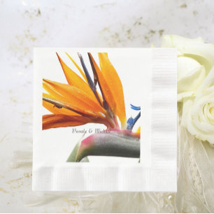 Servilleta De Papel Planta Ave del Paraíso Tropical Flor de Boda