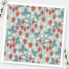 Servilleta De Papel Planta de Fresa Vintage
