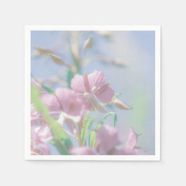 Servilleta De Papel Planta verde cielo azul deja flores moradas