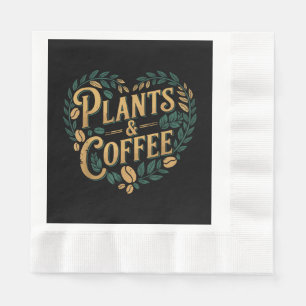 Servilleta De Papel Plantas & Café Divertido Jardinería Amante de las