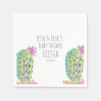 Plantas de Cactus Acuarela Pintadas a Mano Baby Sh
