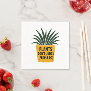 Servilleta De Papel Plantas Divertidas No Juzgan Arte de Sello de Tint