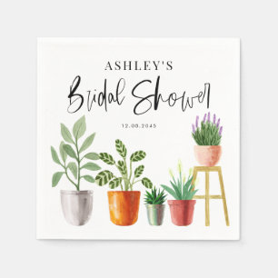 Servilleta De Papel Plantas en macetas de acuarela boho Desayuno nupci