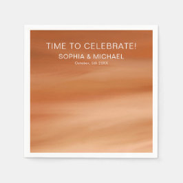 Servilleta De Papel Plantilla de boda personalizada Terracotta otoño o