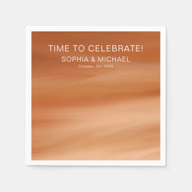 Servilleta De Papel Plantilla de boda personalizada Terracotta otoño o (Anverso)
