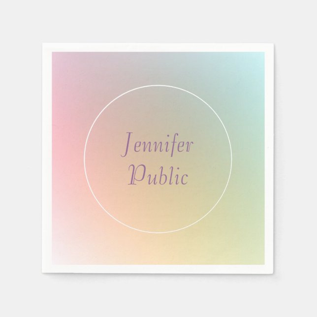 Servilleta De Papel Plantilla de Caligrafía de Color Elegante (Anverso)