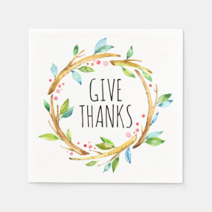 Servilleta De Papel Plantilla de cortesía y agradecimiento