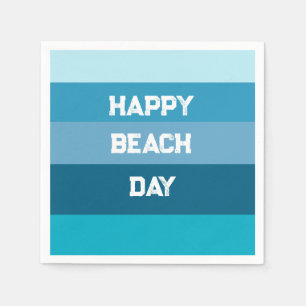 Servilleta De Papel Plantilla de cumpleaños de franjas azules