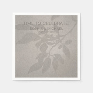 Servilleta De Papel Plantilla de matrimonio personalizada Hojas con so