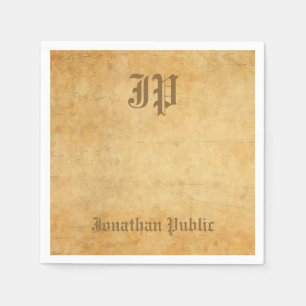 Servilleta De Papel Plantilla de monograma de caligrafía de época eleg