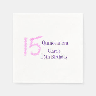 Servilleta De Papel Plantilla de quinceañera cumpleaños 15 años brillo