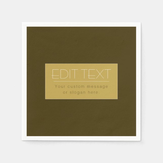 Servilleta De Papel Plantilla de texto editable con estilo | Oro vinta (Anverso)