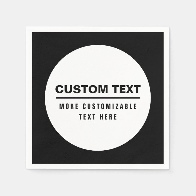 Servilleta De Papel Plantilla de texto personalizable simple y negrita (Anverso)